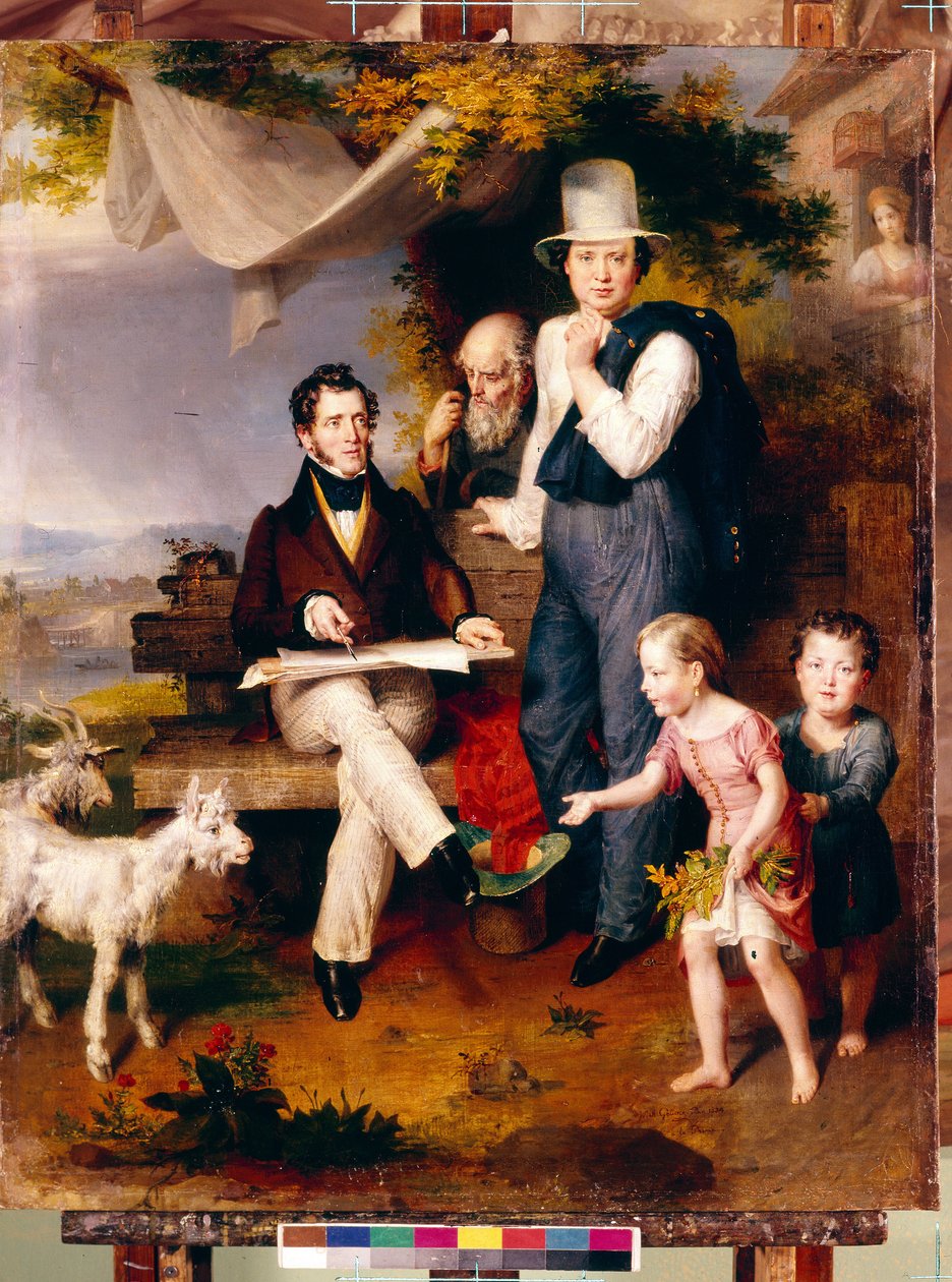 艺术家 G. Dawe（1781-1829 年）的自画像。威廉-奥古斯特-戈利克（1802-1848 年）的画作，布面油画 作者 威廉·奥古斯特·哥里克