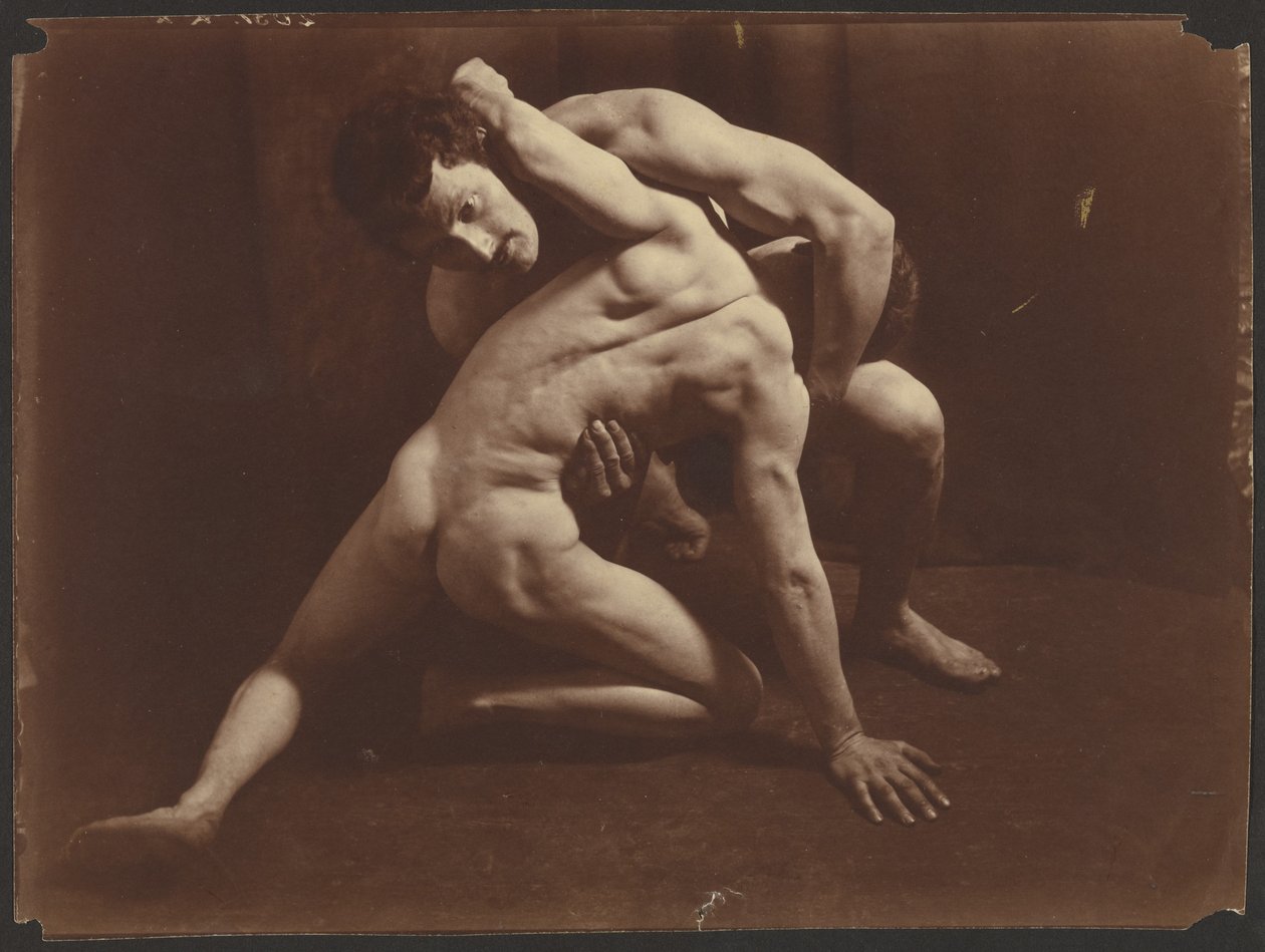 摔跤手，约 1885-1905（明胶银版画） 作者 威廉·冯·格洛登男爵