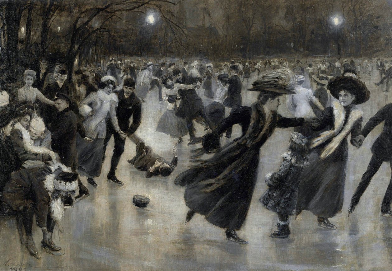威廉·高斯 (Wilhelm Gause) 的《美好时代》（Belle Epoque）中的“冰上派对”（Party on the Ice）滑冰者（1853-1916 年） 作者 威廉·高斯（Wilhelm Gause）