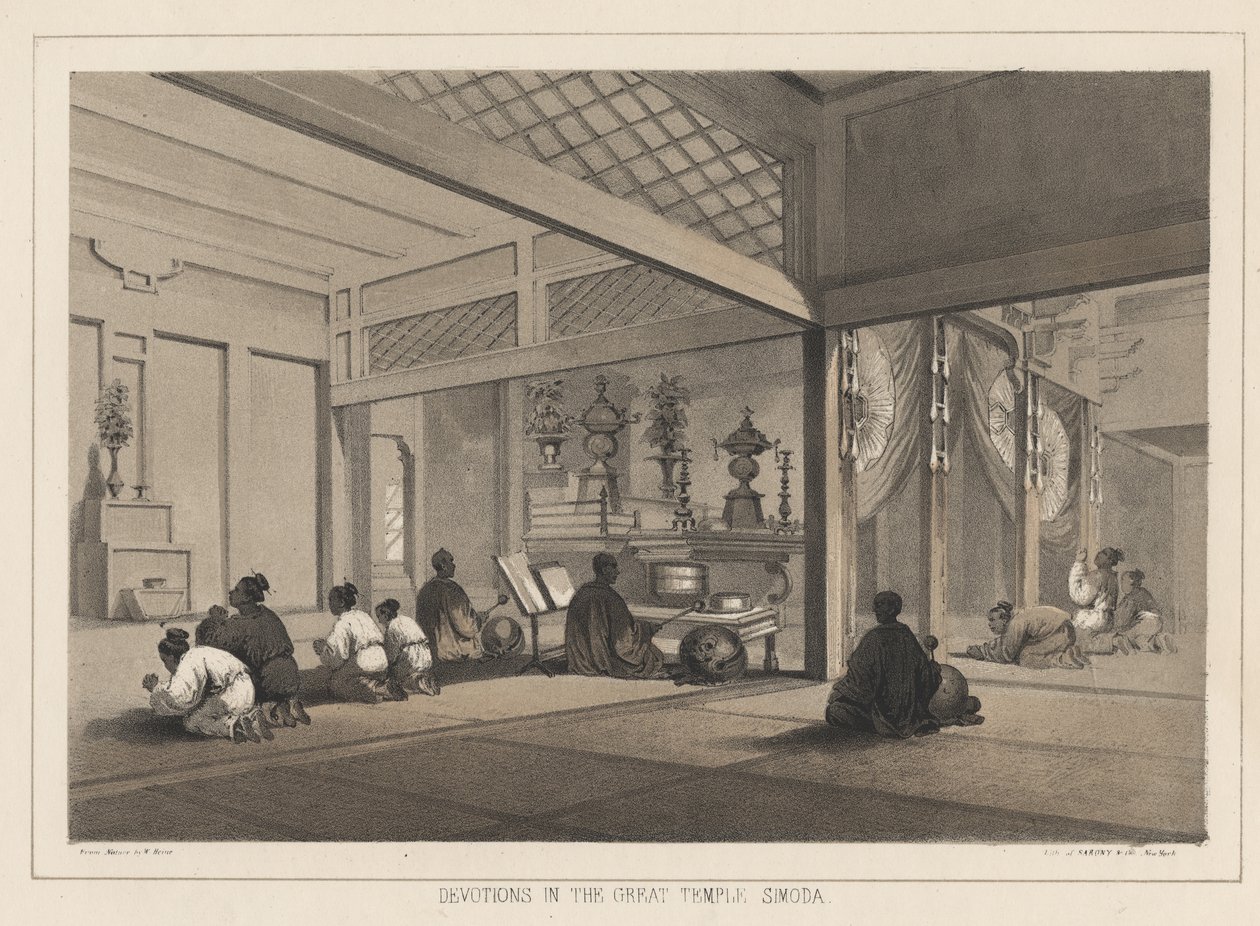 伟大的寺庙，西莫达，1855年的虔诚 作者 威廉·约瑟夫·海涅