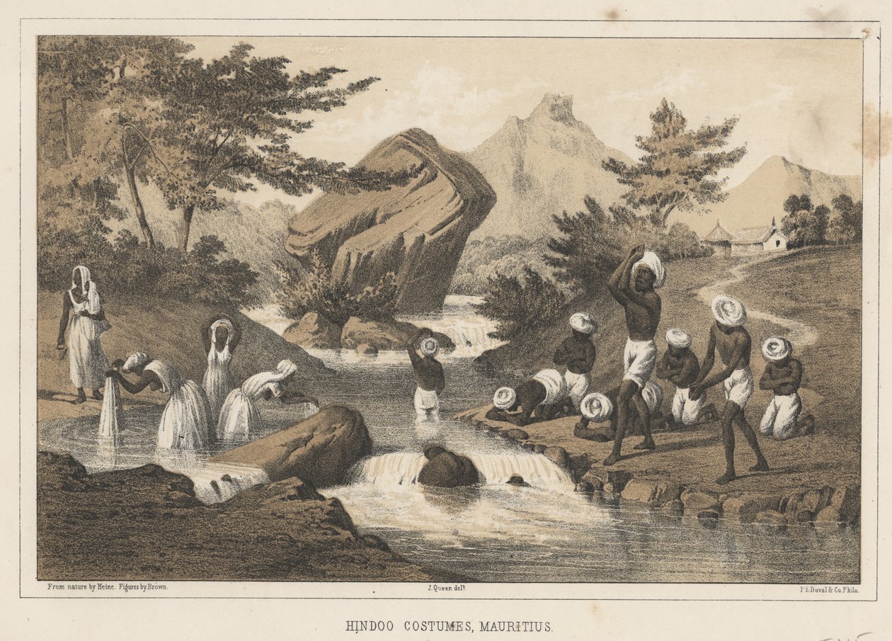 印度教服饰，毛里求斯，1855年 作者 威廉·约瑟夫·海涅