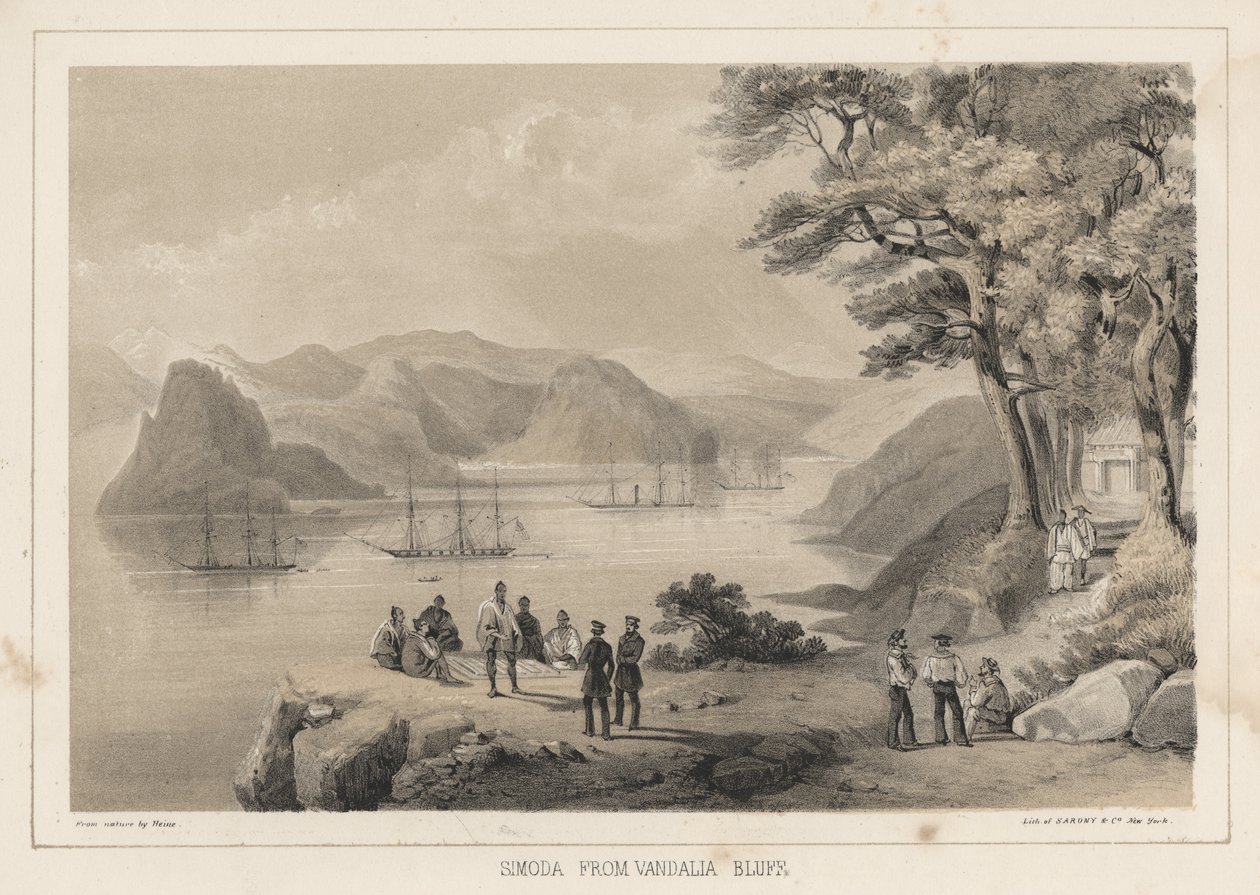 来自Vandalia Bluff的Simoda，1855年 作者 威廉·约瑟夫·海涅