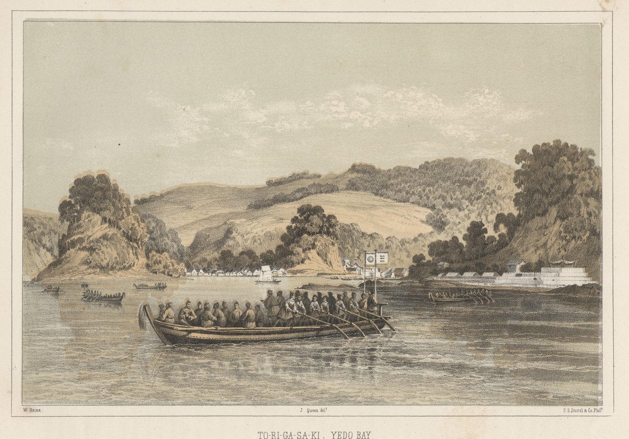 To-Ri-Ga-Sa-Ki，Yedo Bay，1855 作者 威廉·约瑟夫·海涅