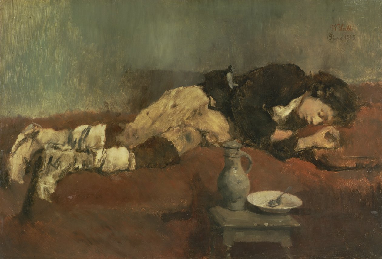 Savoyard Boy Sleeping，1869（面板） 作者 威廉·玛丽亚·胡贝图斯·莱布尔