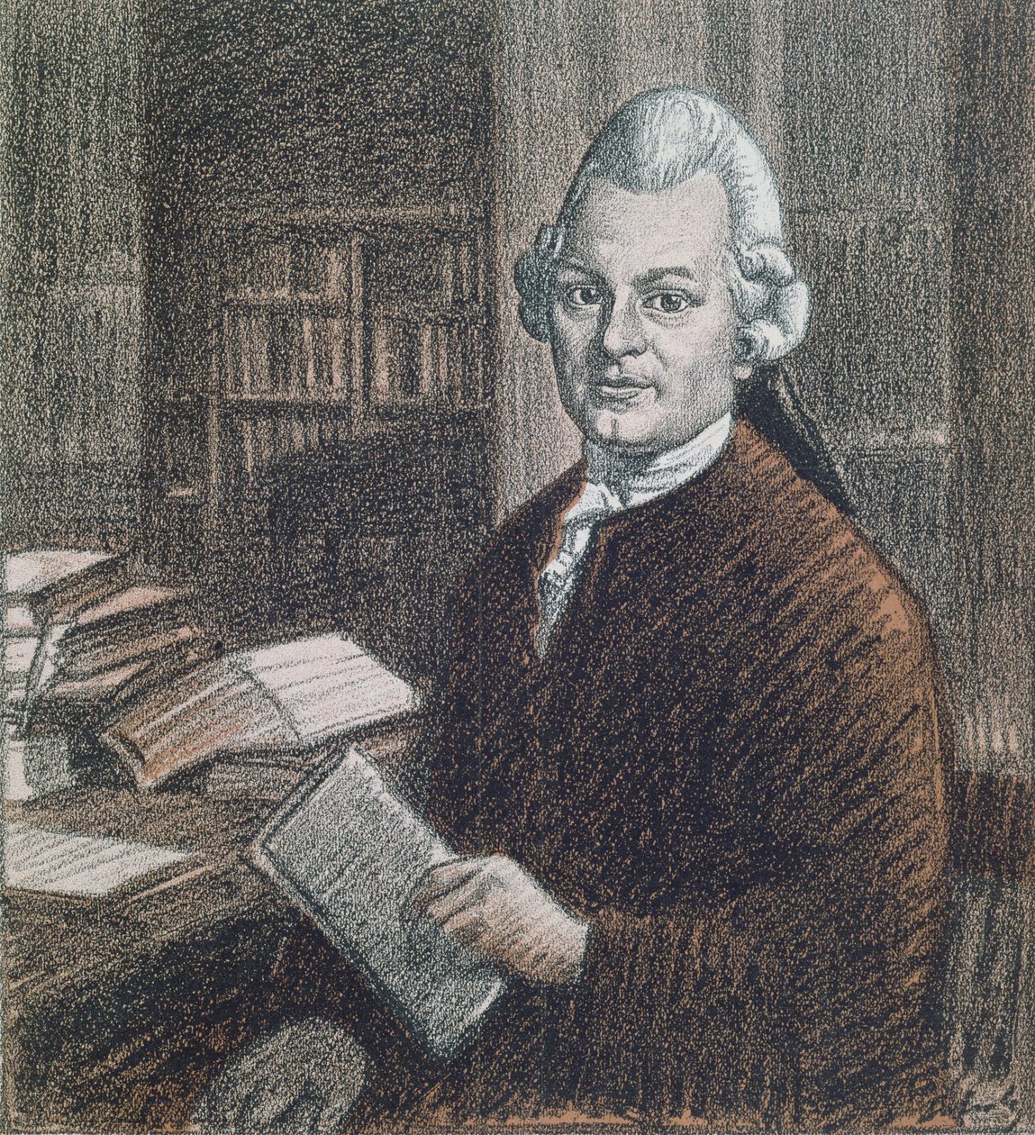 Gotthold Ephraim Lessing（1729-81）的肖像，插图来自“Simplicissimus”杂志 作者 威廉·舒尔茨