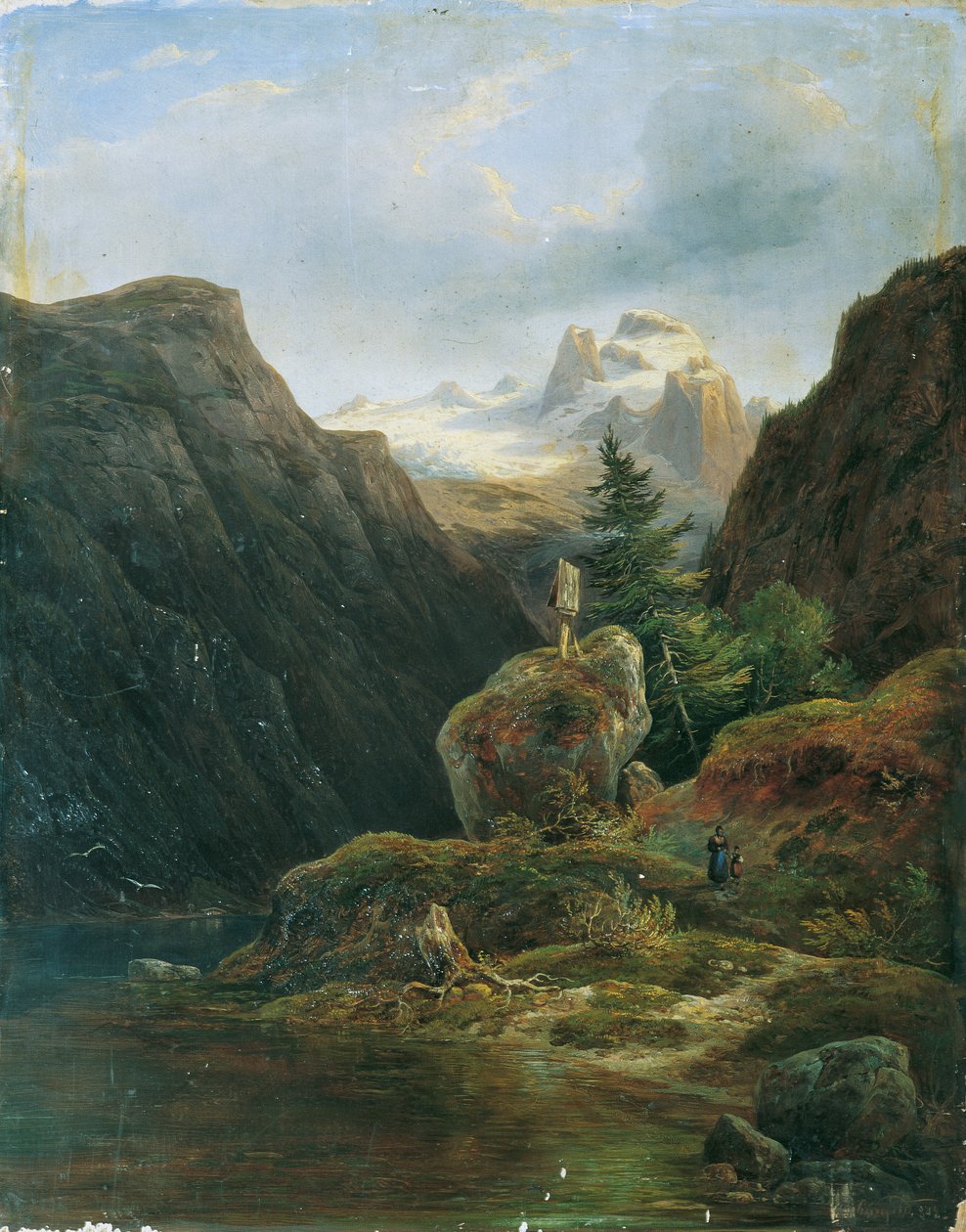 Vorderer Gosausee 对 Dachstein 作者 威廉·斯坦菲尔德