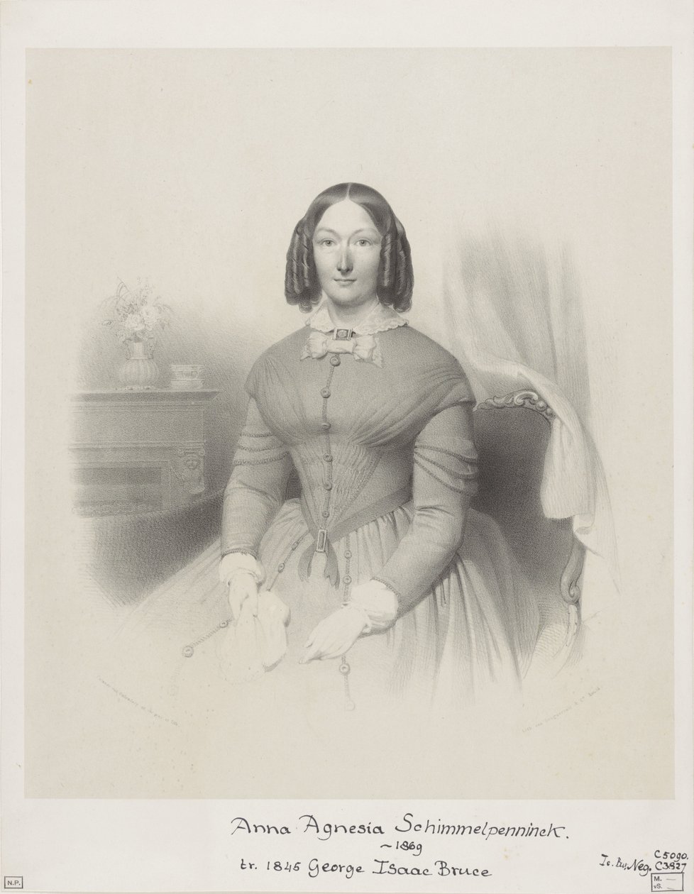 安娜-阿格尼西亚-布鲁斯-希梅尔彭宁克肖像 作者 Wilhelmus Cornelis Chimaer van Oudendorp