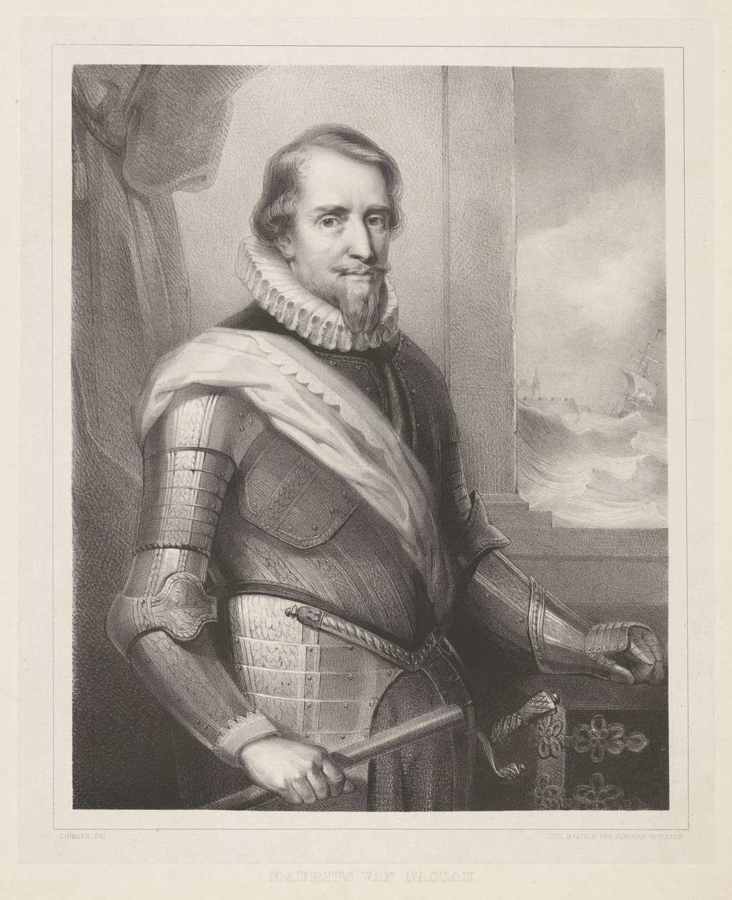 奥兰治亲王莫里斯肖像 作者 Wilhelmus Cornelis Chimaer van Oudendorp
