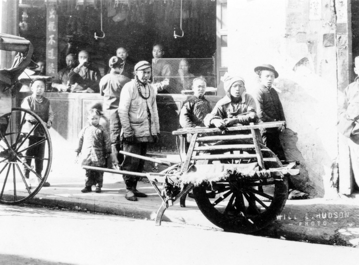 一辆独轮车，中国，c.1905-7（bw照片） 作者 威尔·哈德森