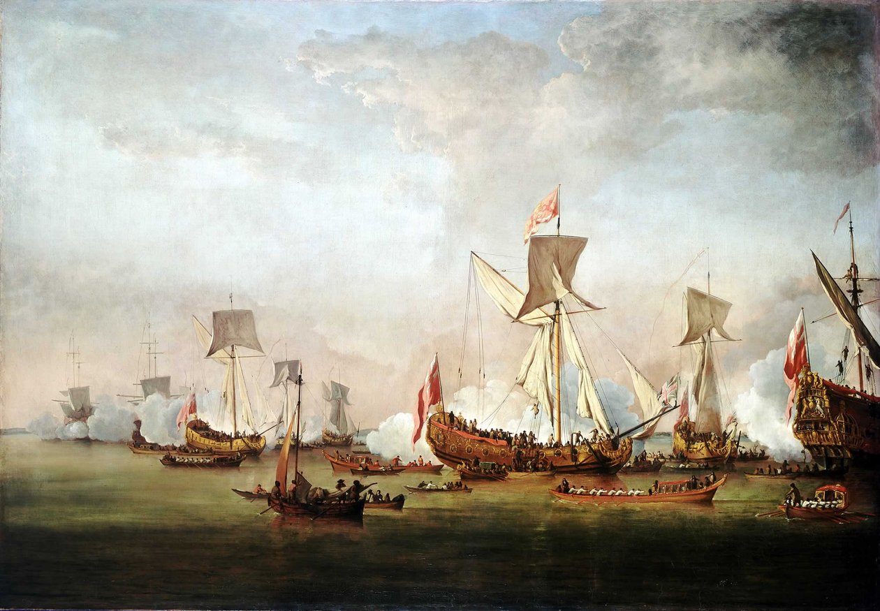 1677年11月，奥兰治的威廉和玛丽公主离开荷兰 作者 威廉·范·德·韦尔德