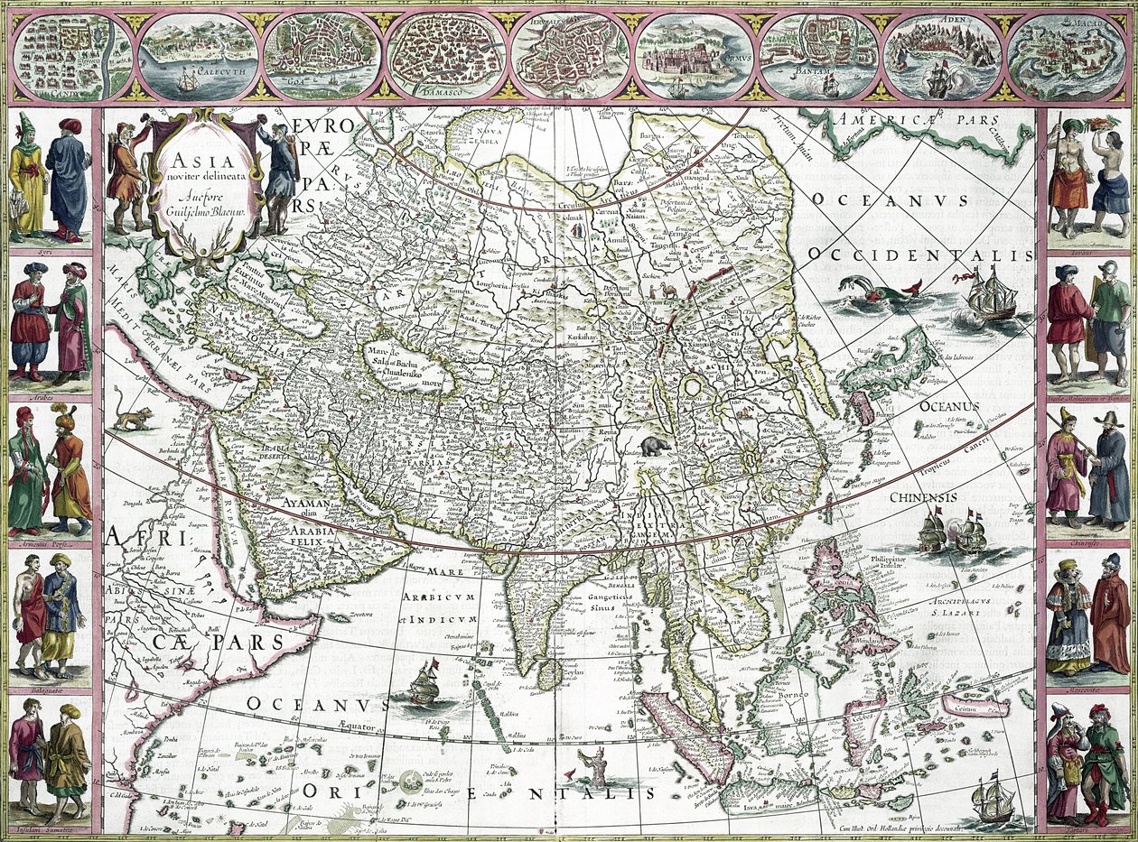 亚洲NALIS，1617（彩色版画） 作者 威廉·詹松·布劳