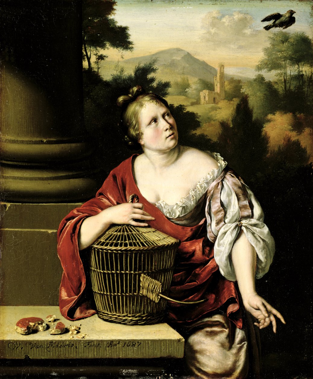 一个女人的肖像，1687年 作者 威廉·范·米耶里斯（Willem Van Mieris）