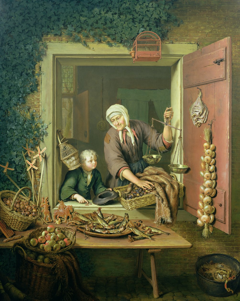 买栗子的男孩 作者 威廉·范·米耶里斯（Willem Van Mieris）