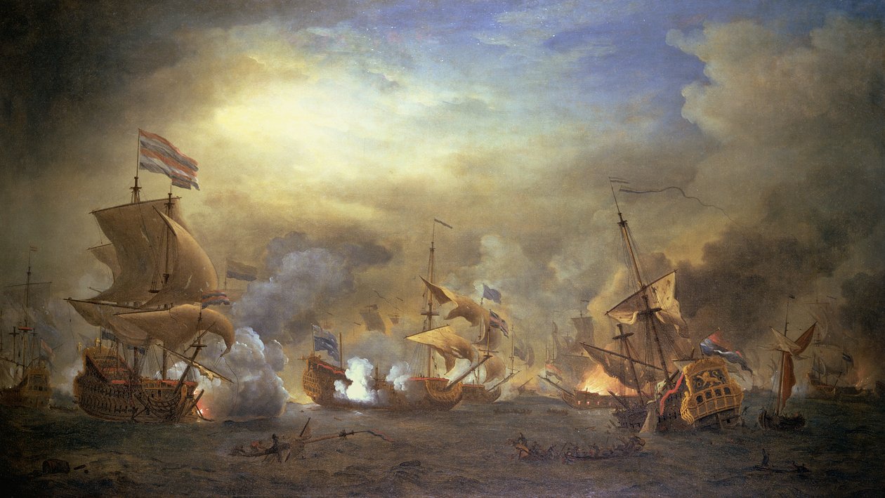 特克塞尔战役，Kijkduin，1673年 作者 威廉·范·德·韦尔德