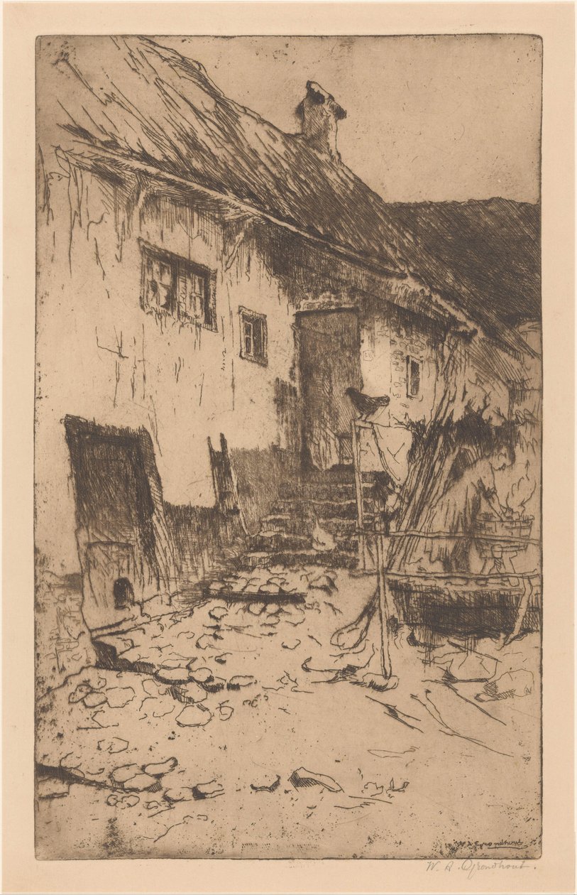 农场 作者 Willem Adrianus Grondhout（艺术家签名）