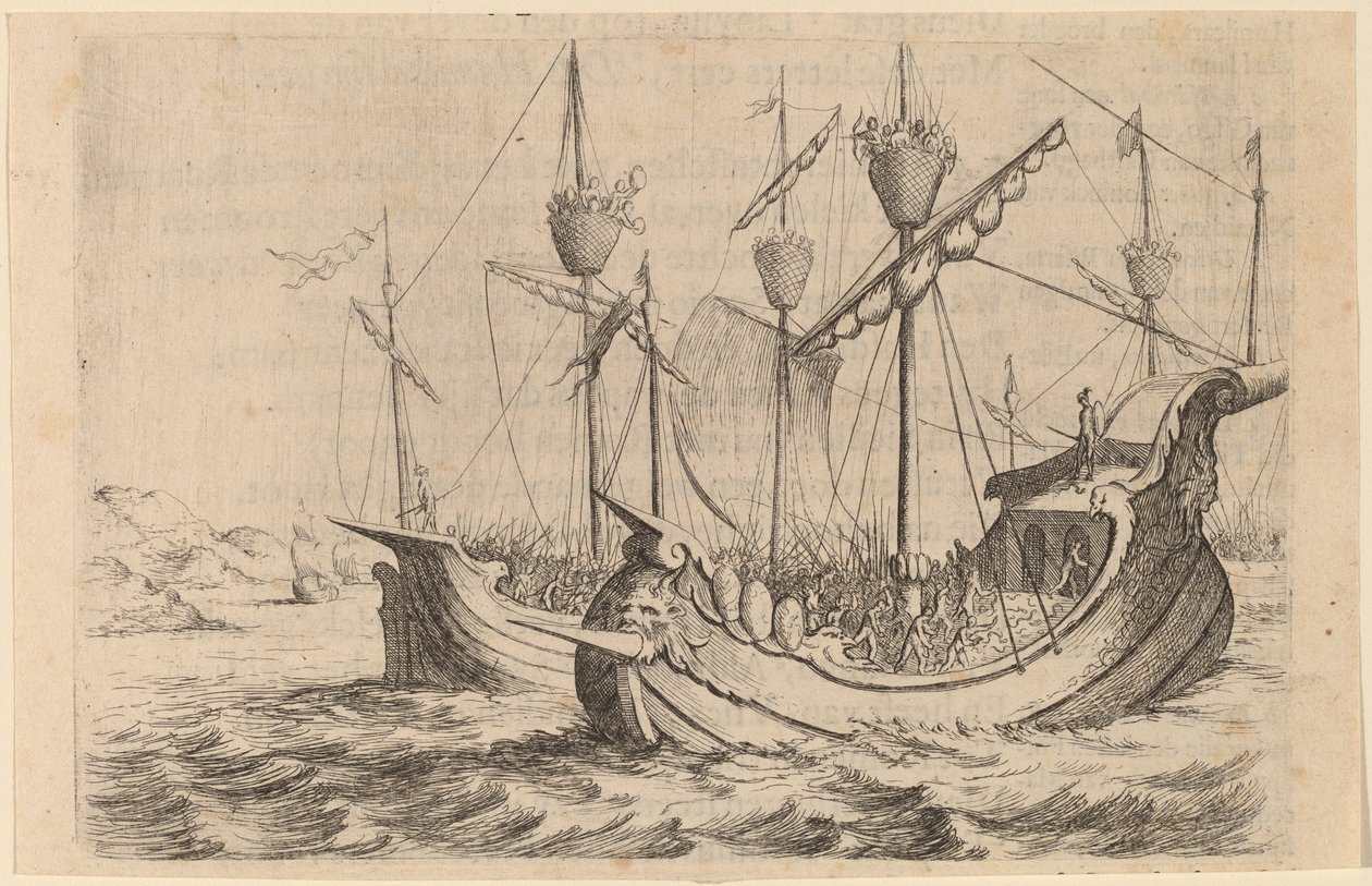 汉尼拔的海军与罗迪亚人的战斗，1634年。 作者 威廉·巴斯