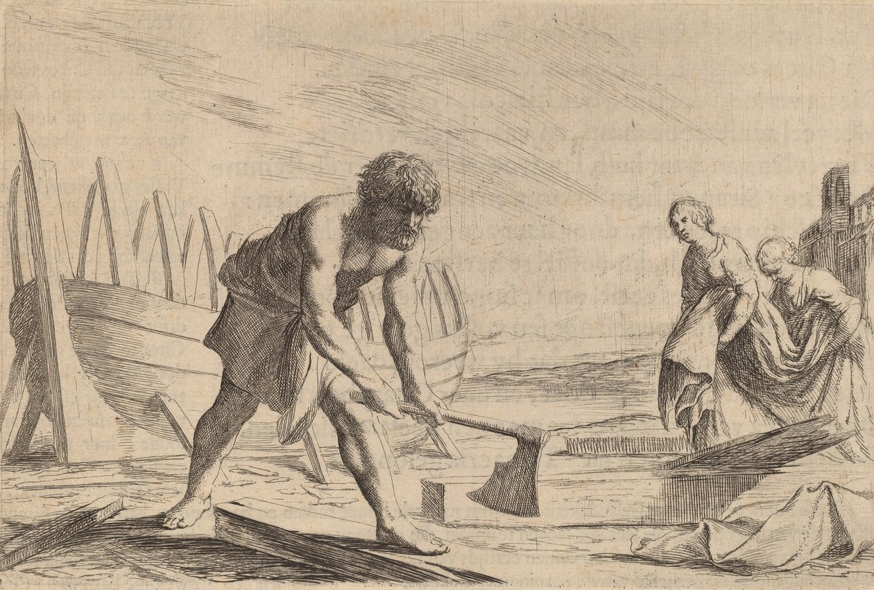 尤利西斯在女神卡吕普索的岛上，1634年。 作者 威廉·巴斯