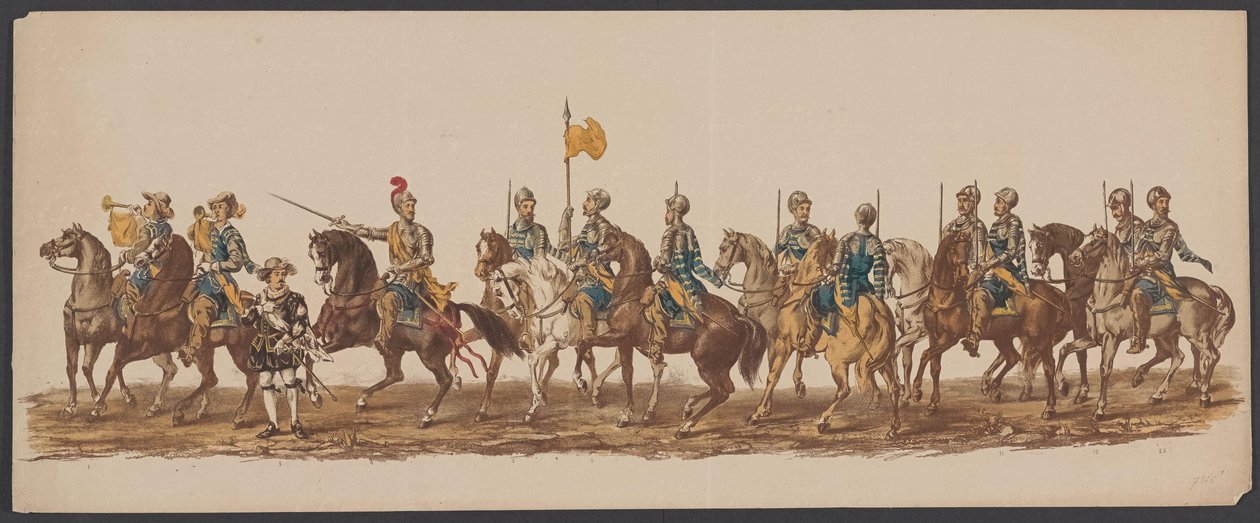 1862 年代尔夫特游行，第一组
代尔夫特皇家学院第四届艺术节 - 1862 年 - 盛装游行（实物上的系列名称） 作者 威廉·伯纳杜斯·艾泽德拉特