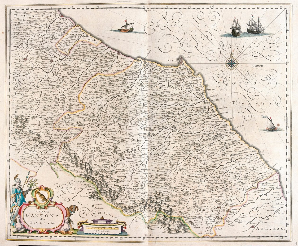 意大利马尔凯省安科纳，阿姆斯特丹威廉-布劳的 "Theatrum Orbis Terrarum, sive Atlas Novus "中 作者 威廉·布劳