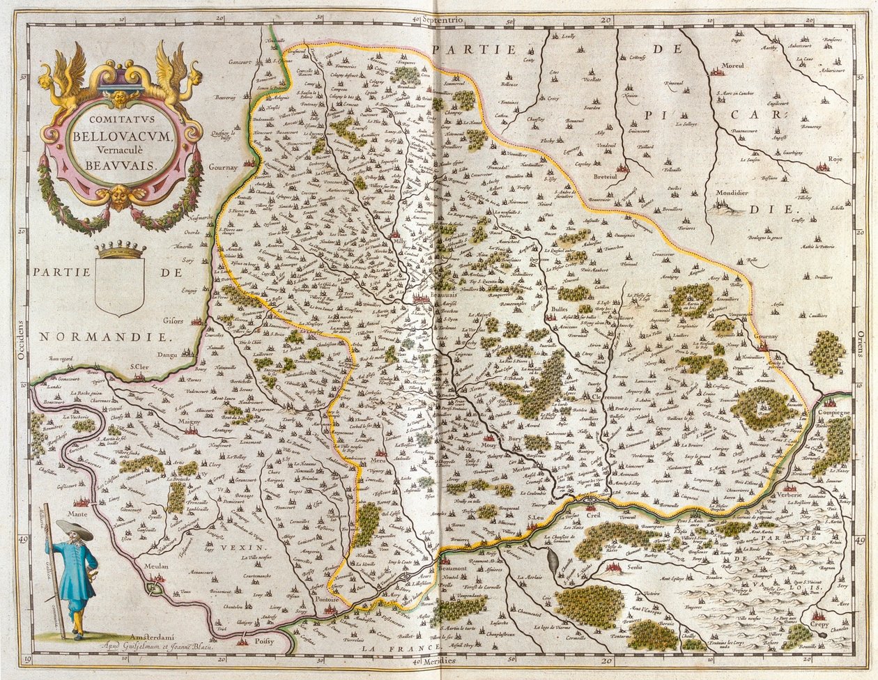 博韦，载于威廉-布劳的 "Theatrum Orbis Terrarum, sive Atlas Novus"，阿姆斯特丹 作者 威廉·布劳
