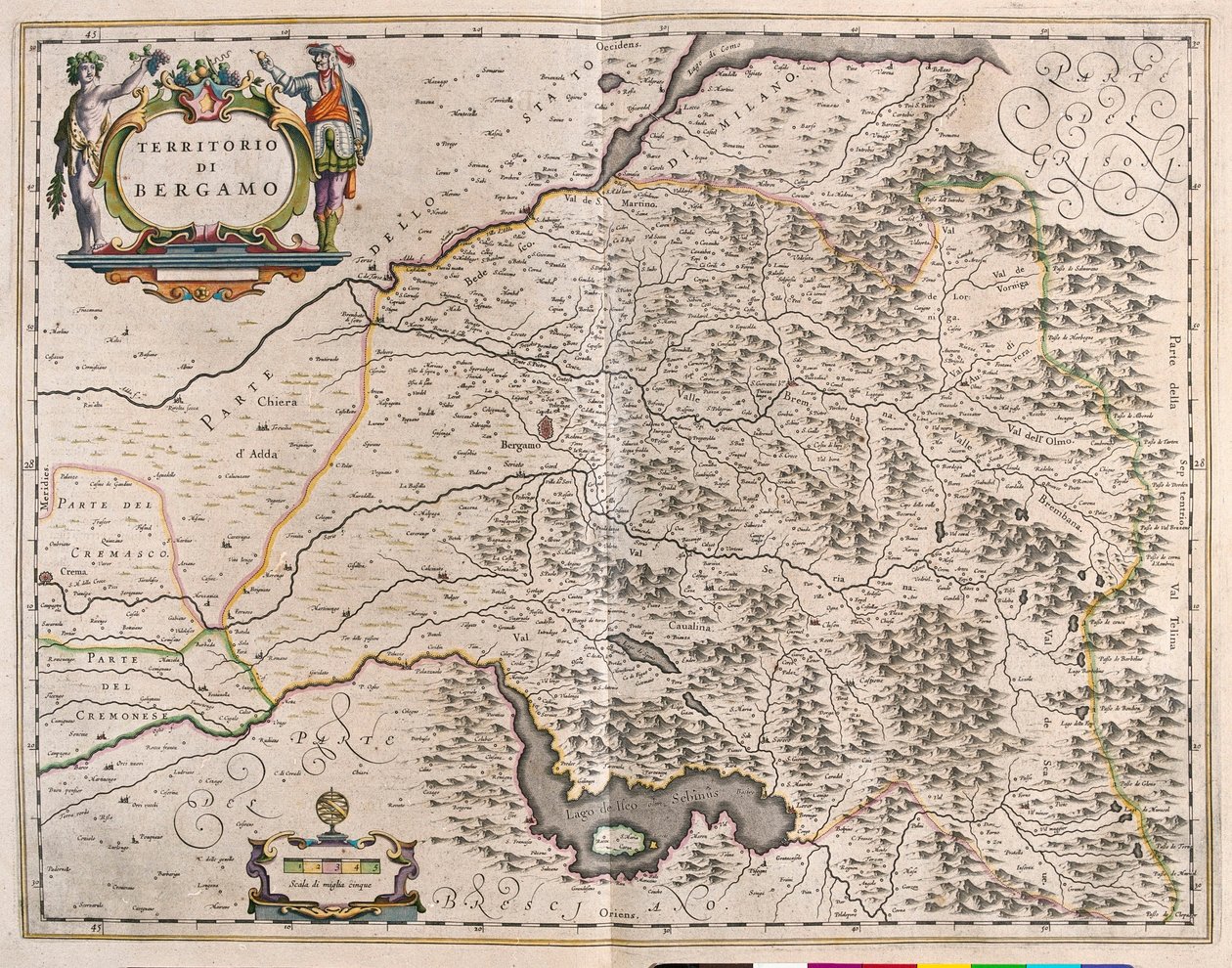 意大利贝加莫，阿姆斯特丹威廉-布劳的 "Theatrum Orbis Terrarum, sive Atlas Novus "中 作者 威廉·布劳