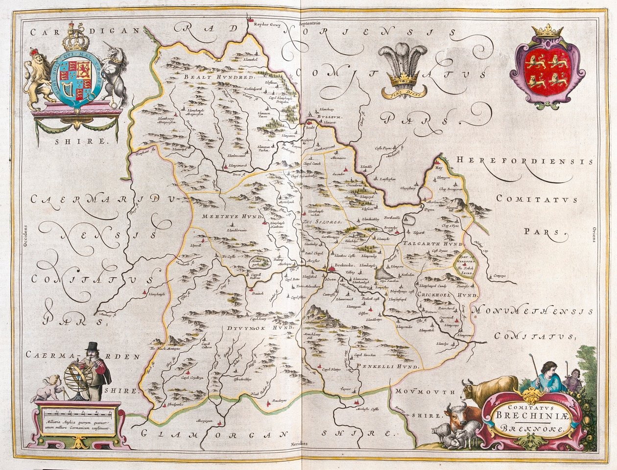 威尔士布雷克诺克，阿姆斯特丹威廉-布劳所著的《Theatrum Orbis Terrarum, sive Atlas Novus》中 作者 威廉·布劳