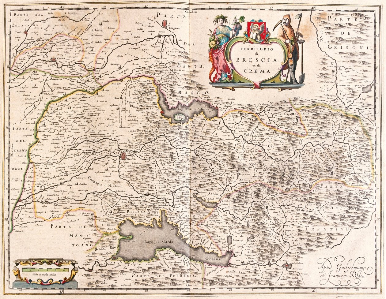 意大利克雷马的布雷西亚，阿姆斯特丹威廉-布劳的 "Theatrum Orbis Terrarum, sive Atlas Novus "中 作者 威廉·布劳