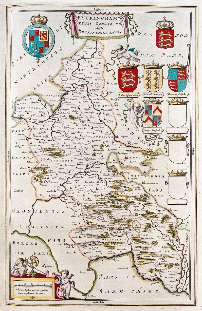 Buckingam shire，阿姆斯特丹 Willem Blaeu 的《Theatrum Orbis Terrarum, sive Atlas Novus》中 作者 威廉·布劳