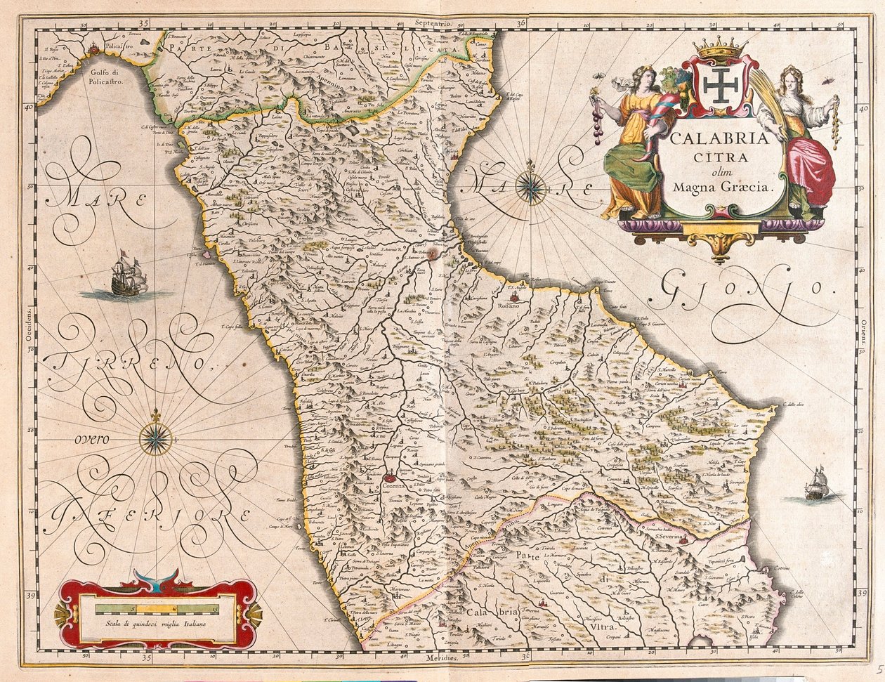 意大利卡拉布里亚，阿姆斯特丹 Willem Blaeu 的《Theatrum Orbis Terrarum, sive Atlas Novus》中 作者 威廉·布劳