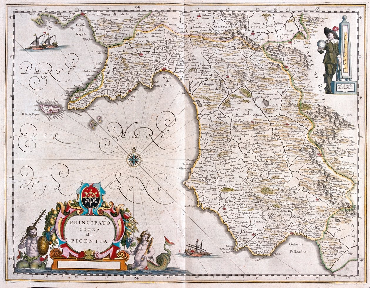 意大利坎帕尼亚，阿姆斯特丹 Willem Blaeu 的《Theatrum Orbis Terrarum, sive Atlas Novus》中 作者 威廉·布劳