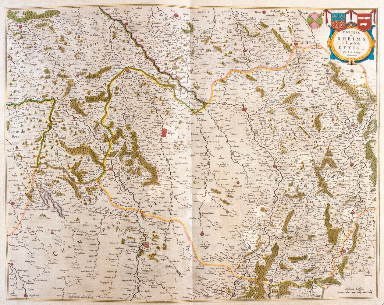 Champagne - Cambresis - Picardie - Normandie and Bretagne，载于 Willem Blaeu 的《Theatrum Orbis Terrarum, sive Atlas Novus》，阿姆斯特丹 作者 威廉·布劳