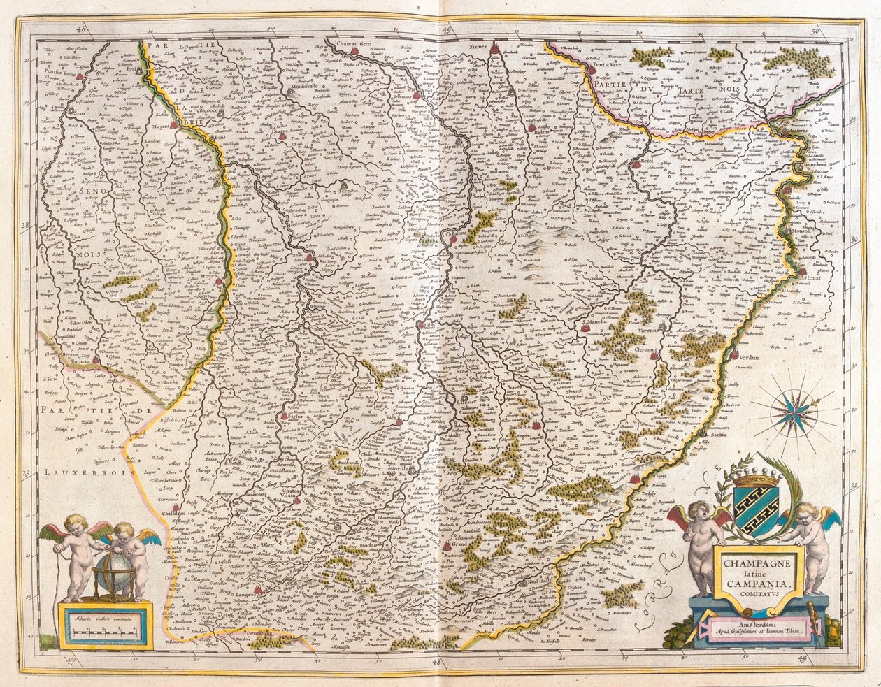 香槟，阿姆斯特丹威廉-布劳的 "Theatrum Orbis Terrarum, sive Atlas Novus "中 作者 威廉·布劳