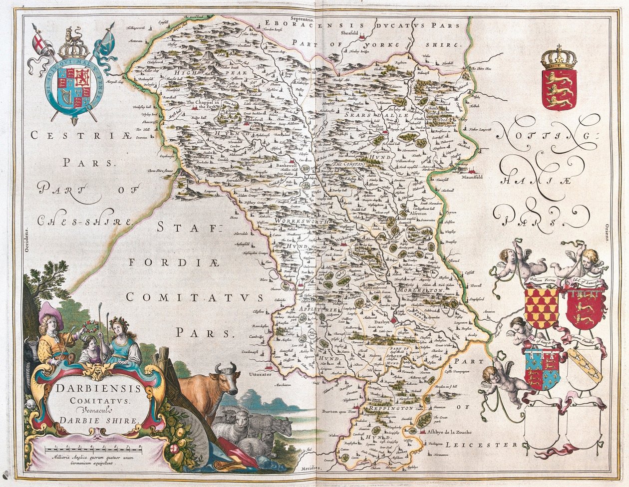 达尔比夏，载于威廉-布劳（Willem Blaeu）在阿姆斯特丹绘制的 "Theatrum Orbis Terrarum, sive Atlas Novus"。 作者 威廉·布劳