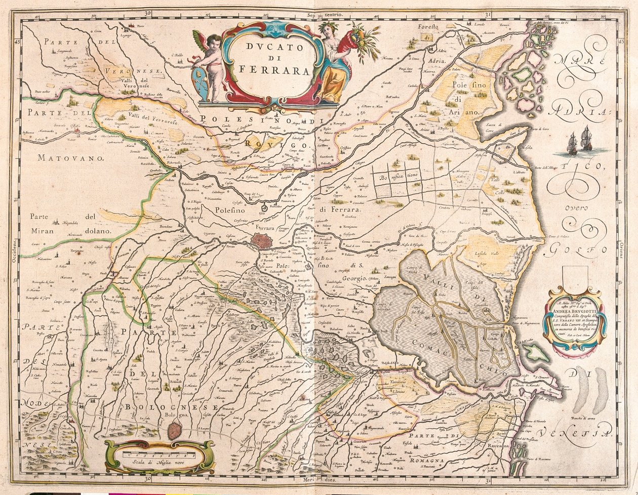 意大利费拉拉，阿姆斯特丹威廉-布劳的 "Theatrum Orbis Terrarum, sive Atlas Novus "中 作者 威廉·布劳