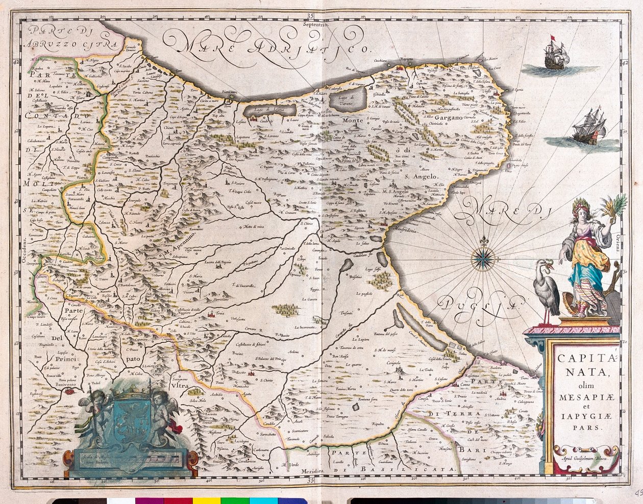 意大利福贾，阿姆斯特丹 Willem Blaeu 的 "Theatrum Orbis Terrarum, sive Atlas Novus "中 作者 威廉·布劳