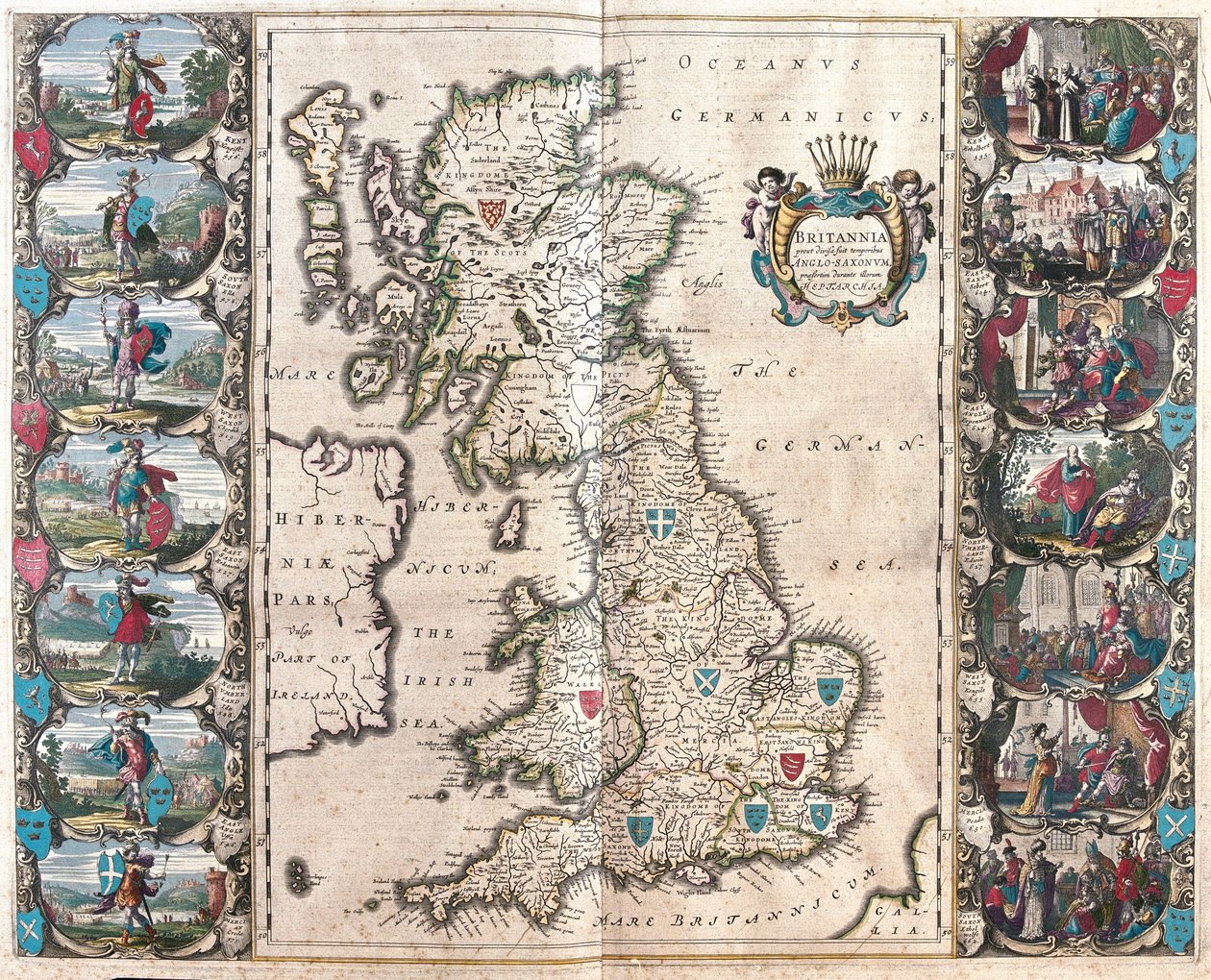 大不列颠，载于威廉-布劳的 "Theatrum Orbis Terrarum, sive Atlas Novus"，阿姆斯特丹 作者 威廉·布劳
