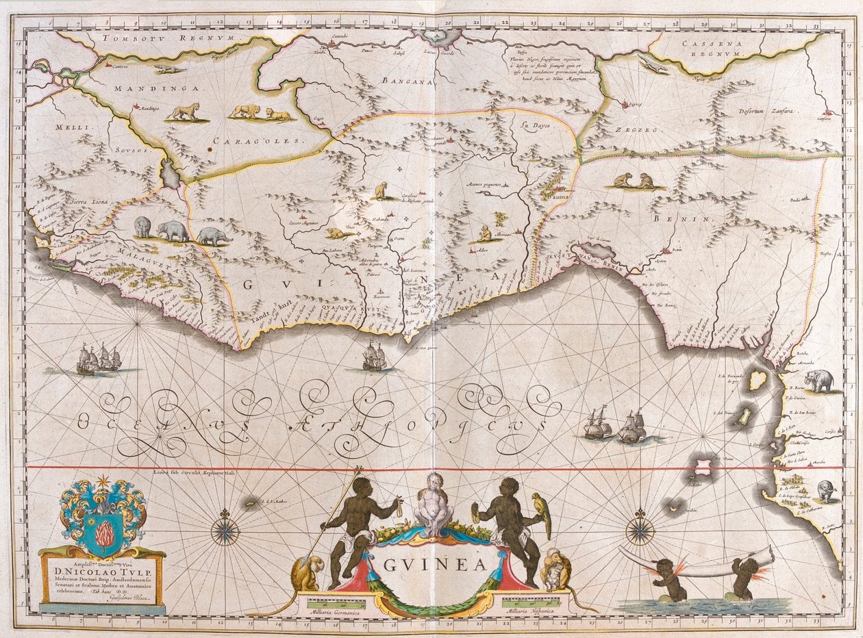 几内亚，载于威廉-布劳（Willem Blaeu）的 "Theatrum Orbis Terrarum, sive Atlas Novus"，阿姆斯特丹 作者 威廉·布劳
