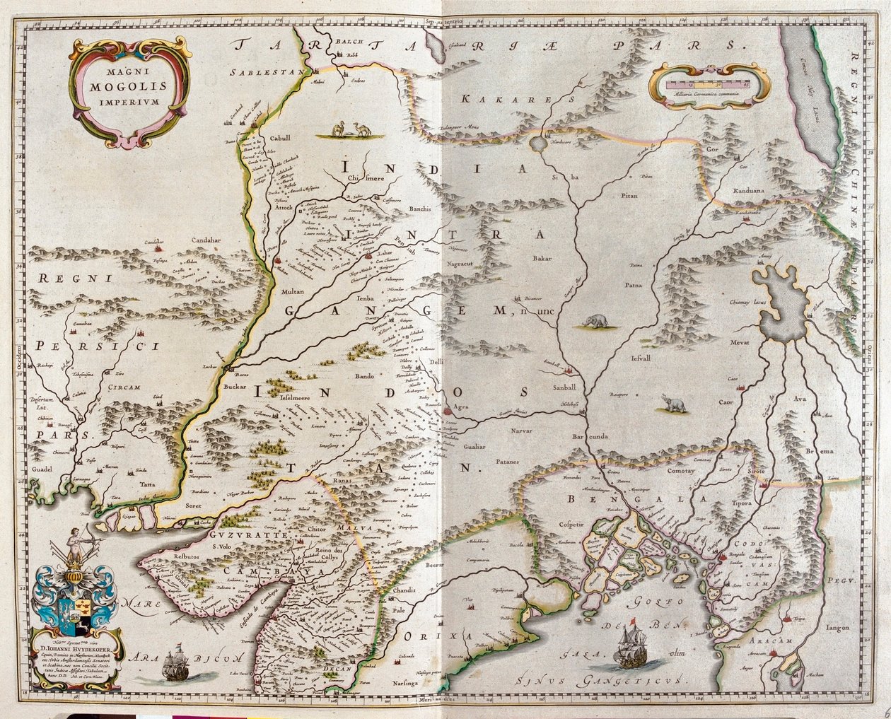 从伊朗到西藏，从印度北部到缅甸，载于威廉-布劳的 "Theatrum Orbis Terrarum, sive Atlas Novus"，阿姆斯特丹 作者 威廉·布劳