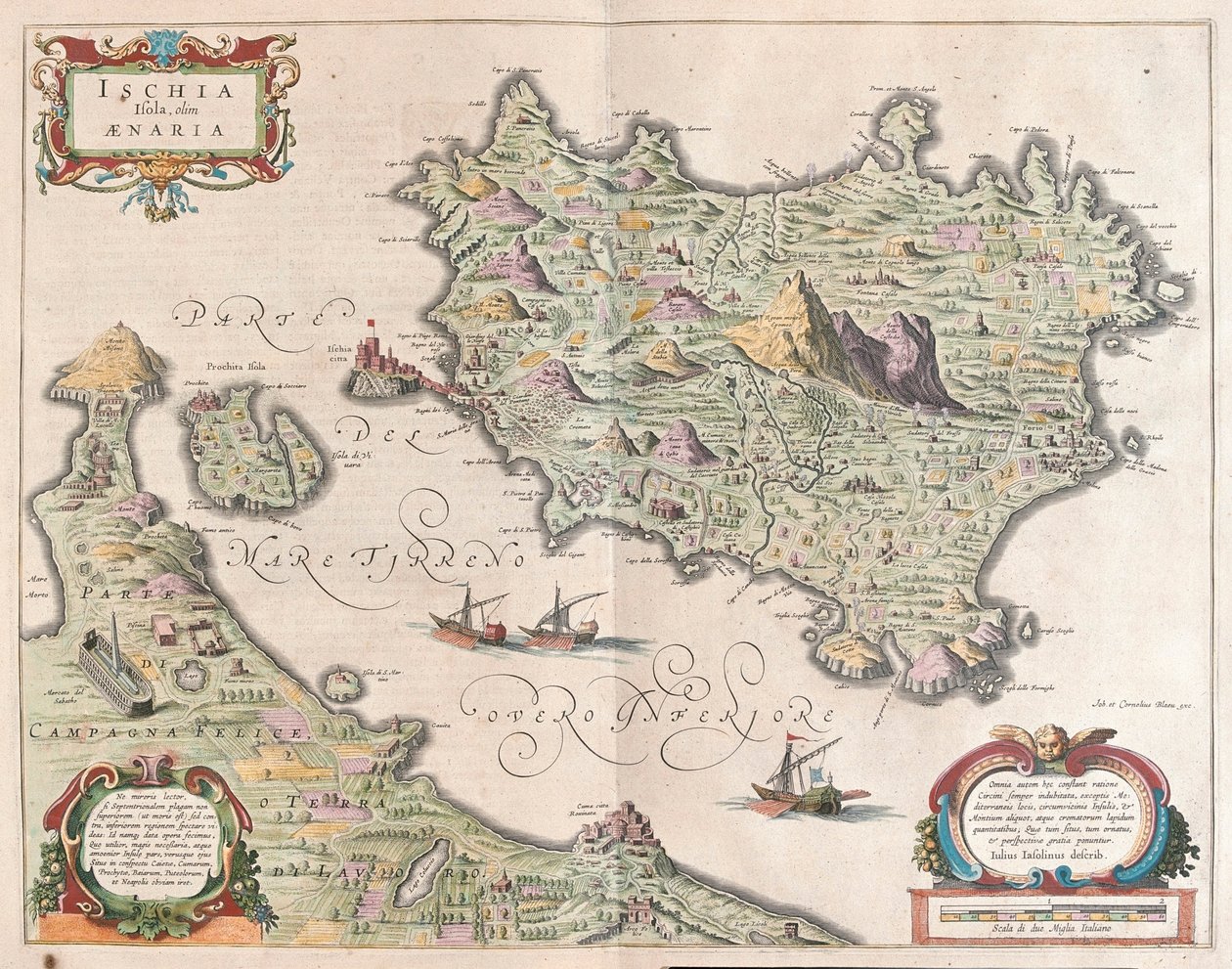 意大利伊斯基亚岛，阿姆斯特丹威廉-布劳所著的《新地图册》（Theatrum Orbis Terrarum, sive Atlas Novus）中 作者 威廉·布劳
