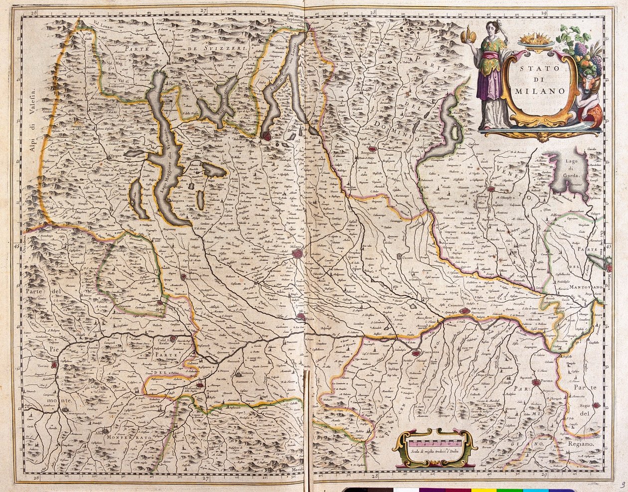 意大利伦巴第，阿姆斯特丹威廉-布劳所著的《Theatrum Orbis Terrarum, sive Atlas Novus》中 作者 威廉·布劳