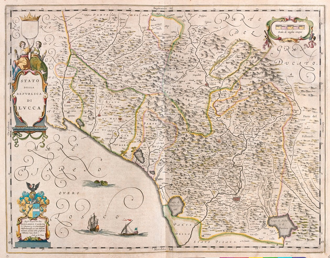 意大利卢卡，阿姆斯特丹威廉-布劳的 "Theatrum Orbis Terrarum, sive Atlas Novus "中 作者 威廉·布劳