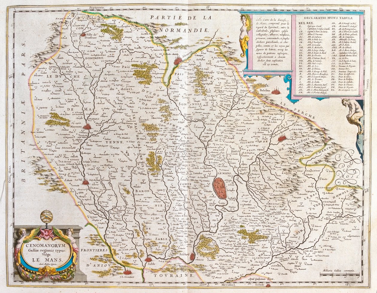 缅因州，载于威廉-布劳（Willem Blaeu）的 "Theatrum Orbis Terrarum, sive Atlas Novus"，阿姆斯特丹 作者 威廉·布劳