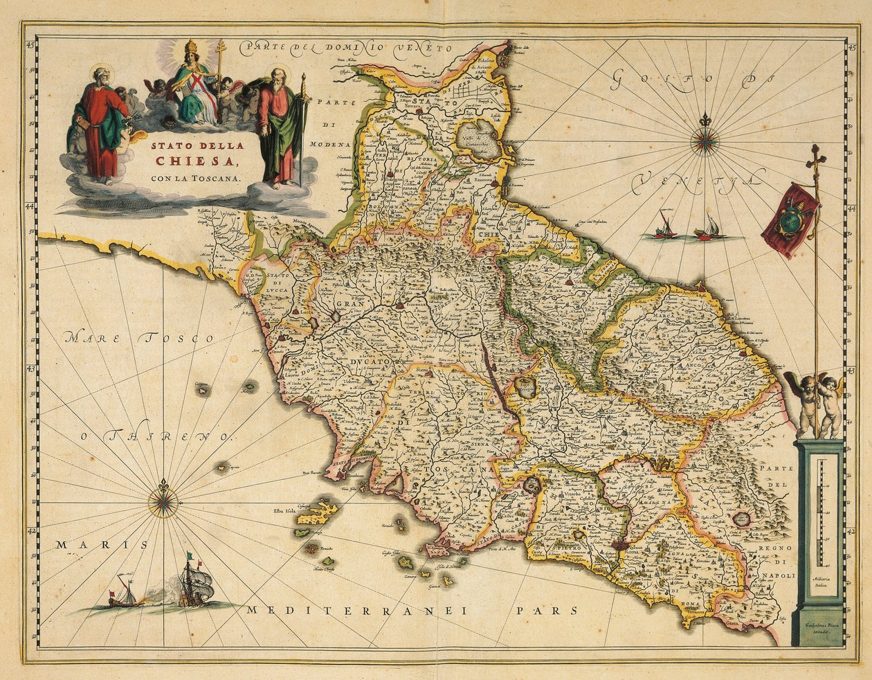 托斯卡纳地区的地图，摘自Willem Janszoon Blaeu的地图集 作者 威廉·布劳