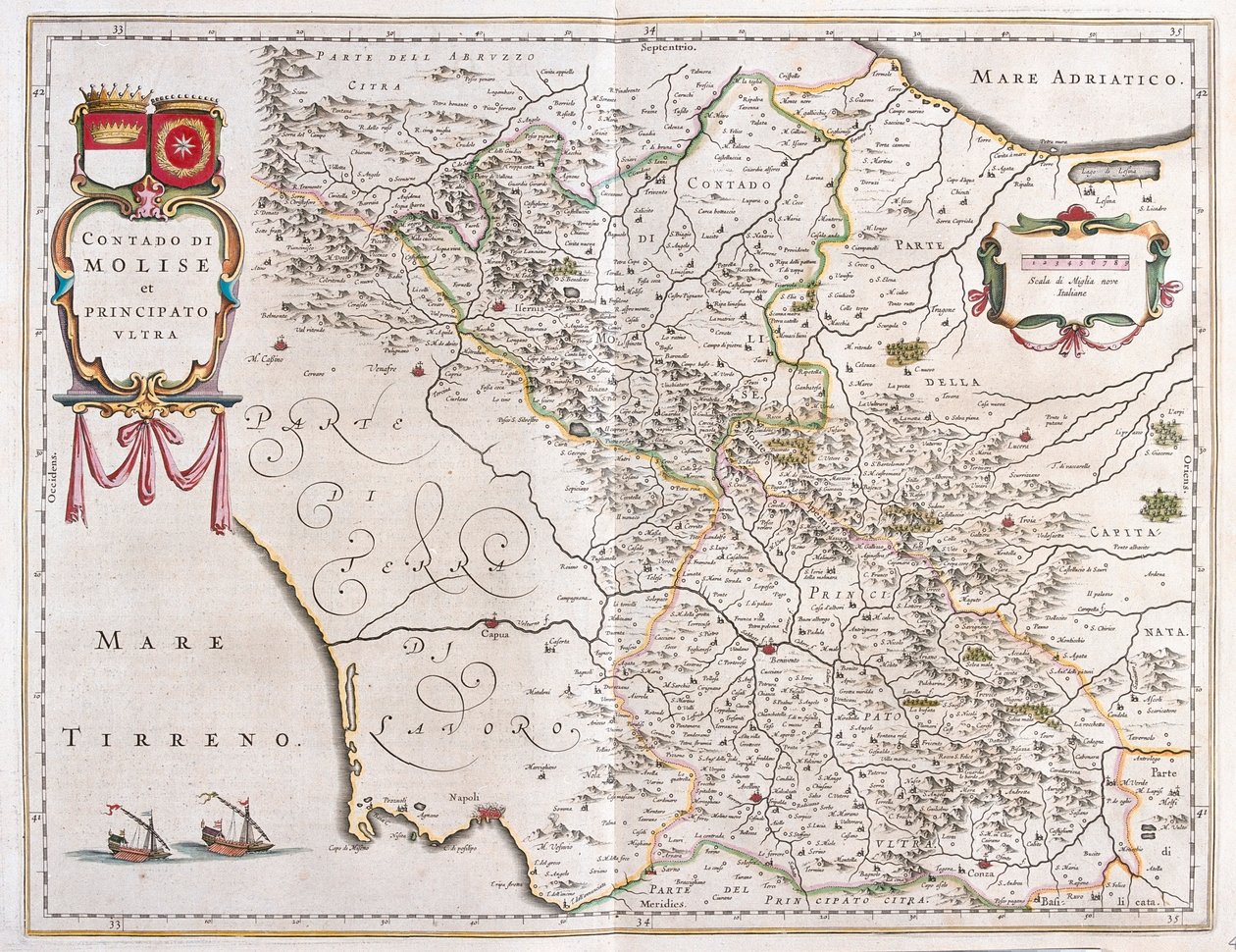 意大利莫利塞、贝内文托、阿维利诺，阿姆斯特丹威廉-布劳著《Theatrum Orbis Terrarum, sive Atlas Novus》中 作者 威廉·布劳