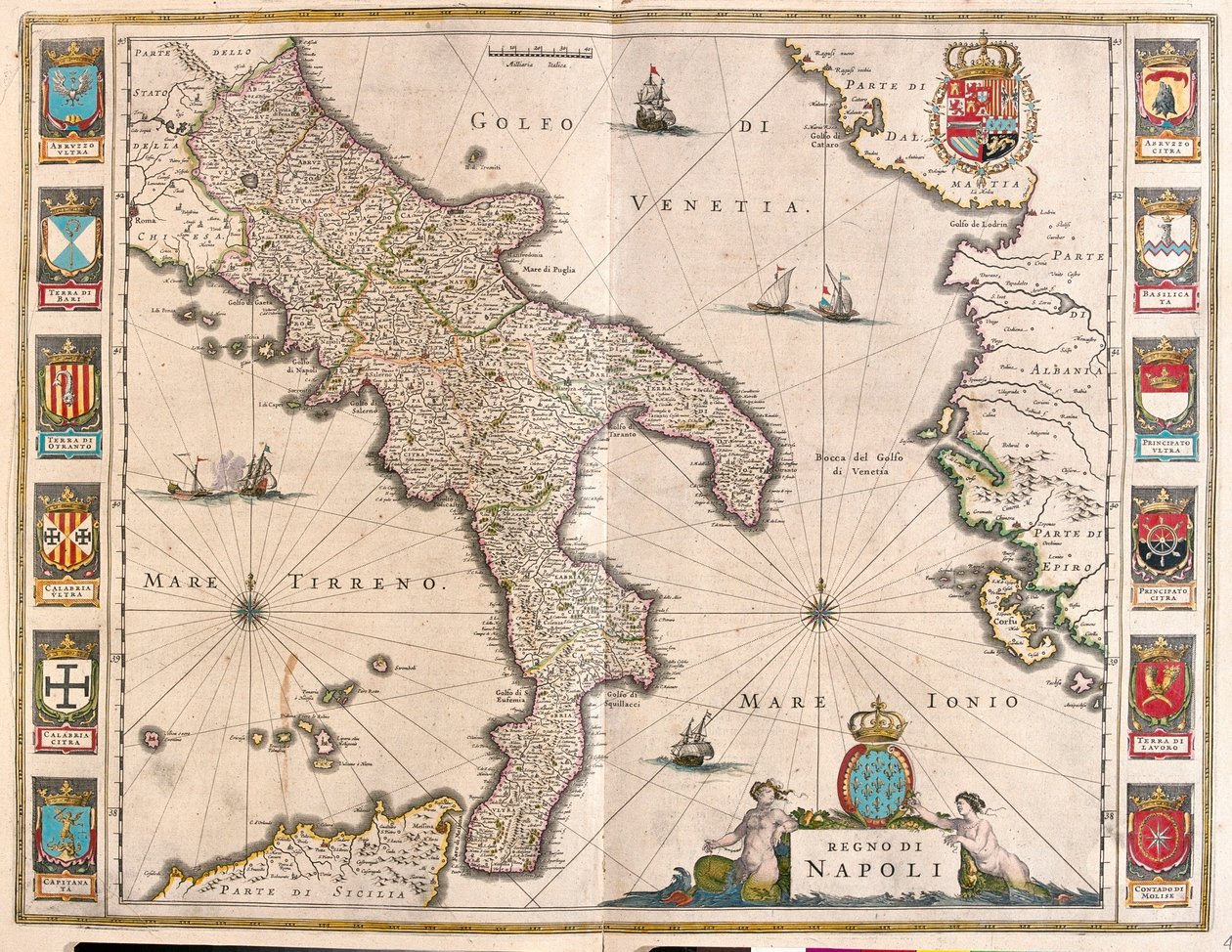意大利那不勒斯，阿姆斯特丹 Willem Blaeu 的《Theatrum Orbis Terrarum, sive Atlas Novus》中 作者 威廉·布劳