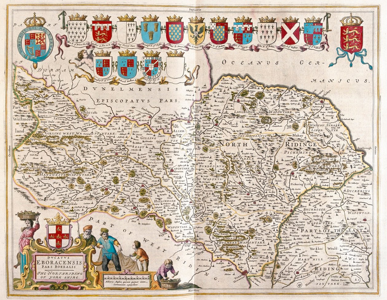 约克郡北部，阿姆斯特丹 Willem Blaeu 的《Theatrum Orbis Terrarum, sive Atlas Novus》中 作者 威廉·布劳