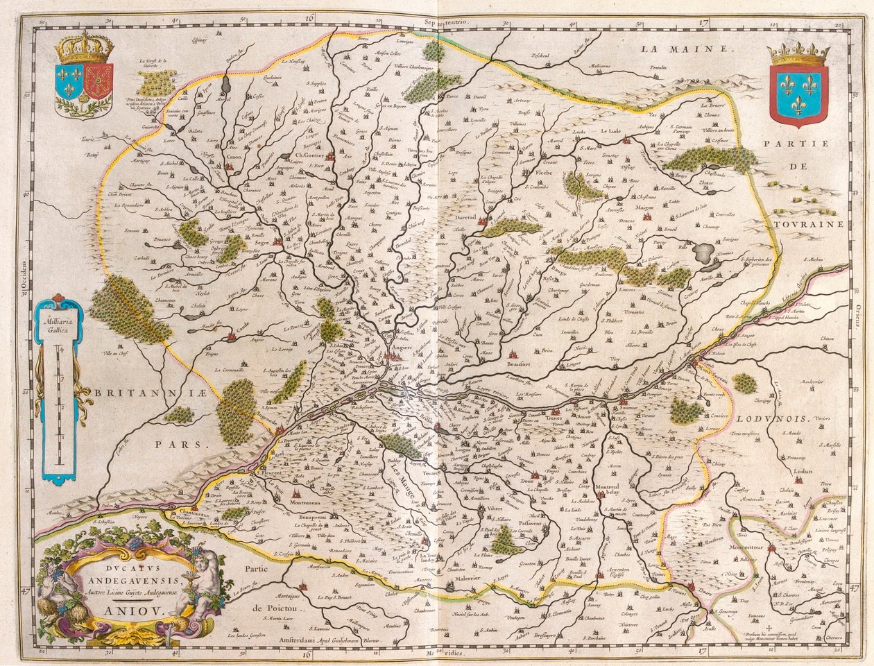 卢瓦尔河地区-诺曼底，阿姆斯特丹威廉-布劳所著的《Theatrum Orbis Terrarum, sive Atlas Novus》中 作者 威廉·布劳