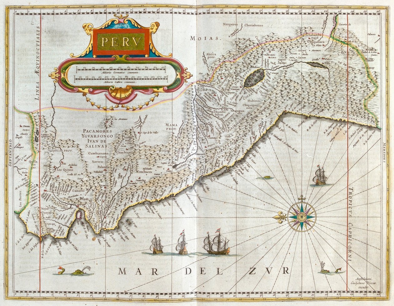 秘鲁，阿姆斯特丹威廉-布劳著《新地图册》（Theatrum Orbis Terrarum, sive Atlas Novus）中。 作者 威廉·布劳