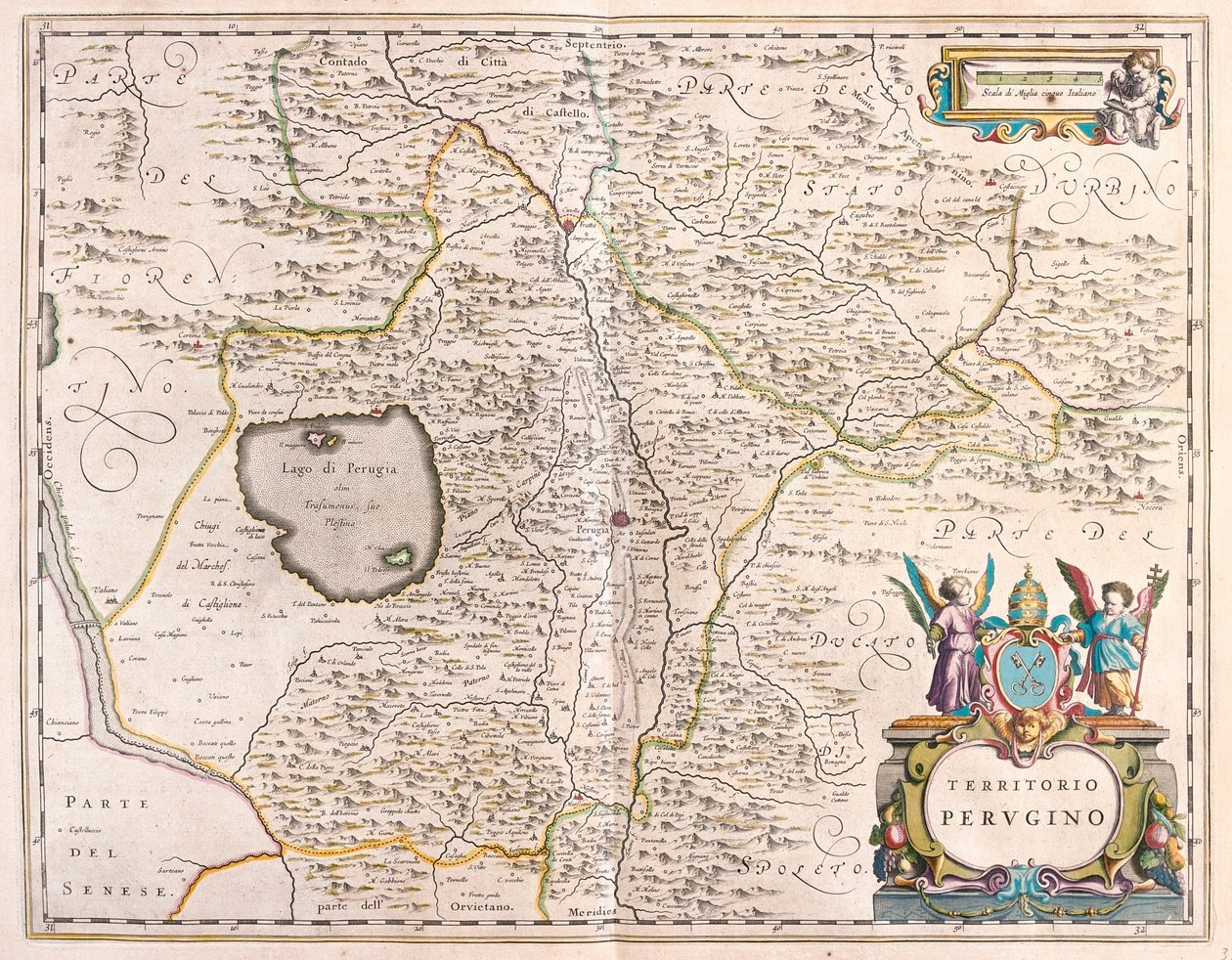 意大利佩鲁贾，阿姆斯特丹 Willem Blaeu 的 "Theatrum Orbis Terrarum, sive Atlas Novus "中 作者 威廉·布劳