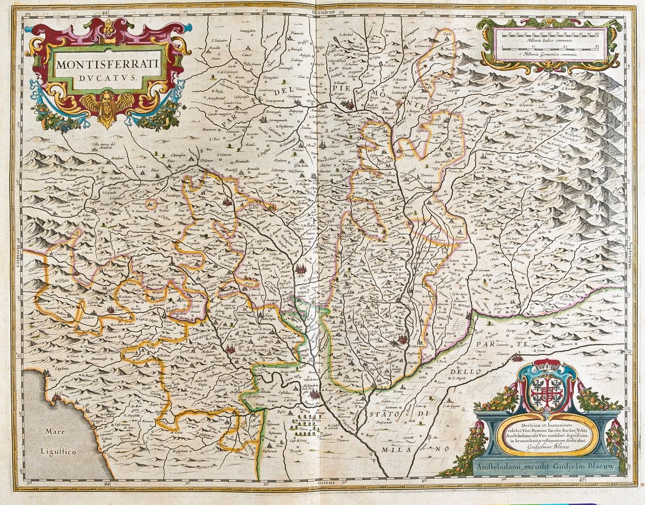 意大利皮埃蒙特，阿姆斯特丹威廉-布劳的 "Theatrum Orbis Terrarum, sive Atlas Novus "中 作者 威廉·布劳